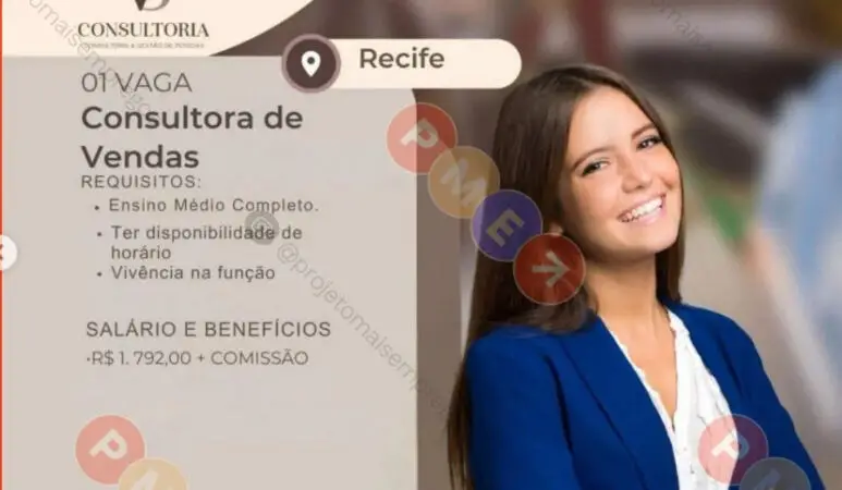 1 Vaga de emprego para Consultora De Vendas na empresa VS Consultoria em 09/09