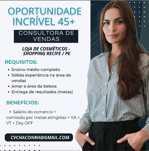 1 Vaga de emprego para Consultora De Vendas no Segmento de cosméticos em 27/09