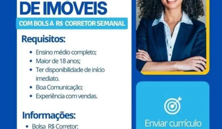 1 Vaga de emprego para Corretor no Segmento de imóveis em 10/09