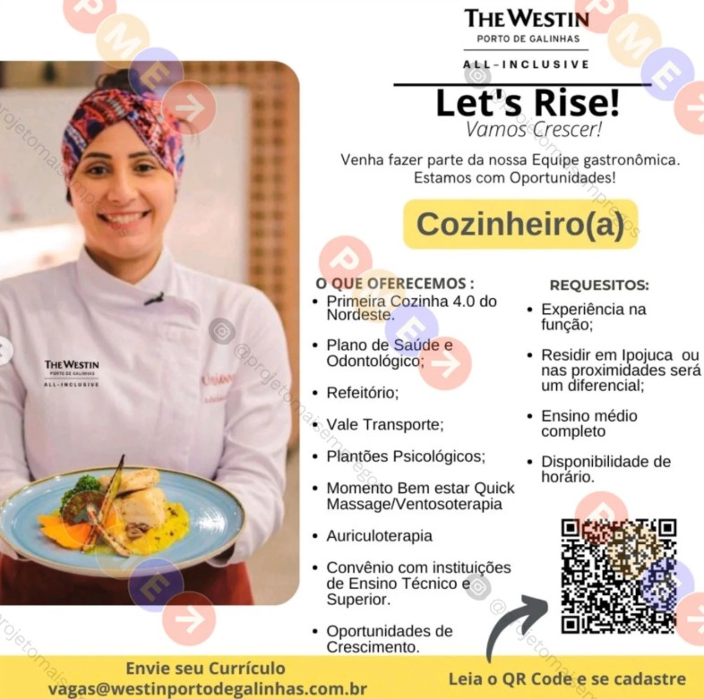 1 Vaga de emprego para Cozinheiro na empresa Hotel The Westin em 24/09