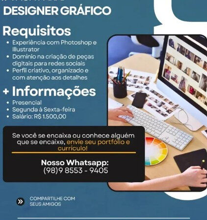 1 Vaga de emprego para Designer no Segmento gráfico em 12/09