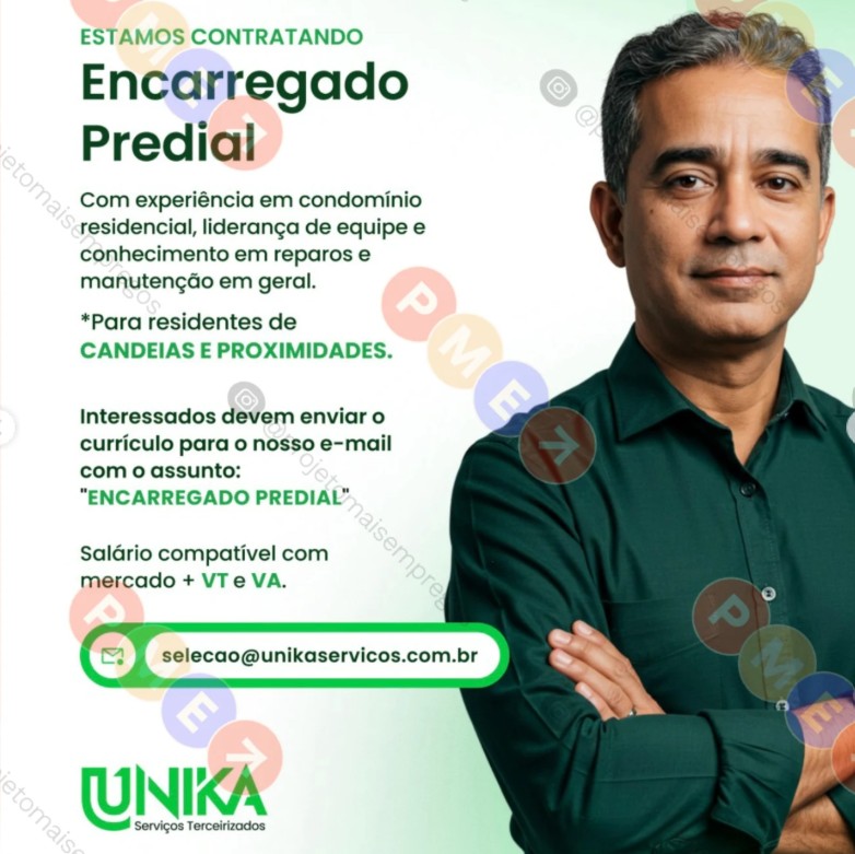1 Vaga de emprego para Encarregado Predial na empresa Unika em 26/09