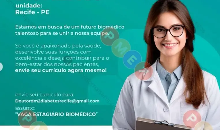 1 Vaga de emprego para Estagiário De Biomedicina sem experiência na empresa Clínica Doutor DM2 em 09/09