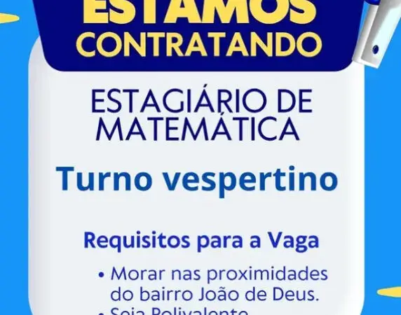 1 Vaga de emprego para Estagiário De Matemática sem experiência na empresa Curso Caminho do Saber em 10/09