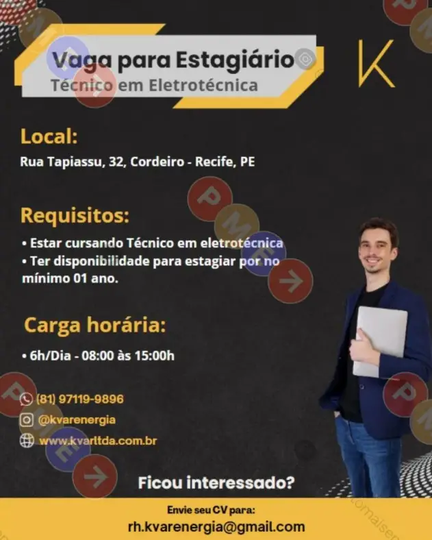 1 Vaga de emprego para Estagiário De Eletrotécnica sem experiência na empresa Kvar Energia em 09/09