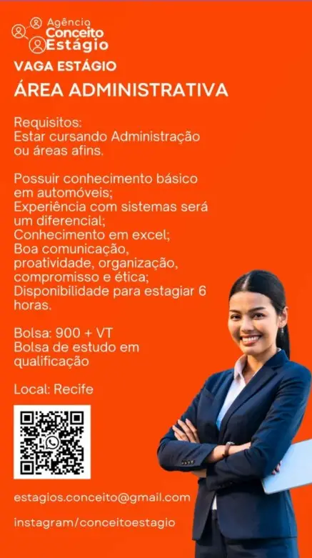 1 Vaga de emprego para Estagiário Administrativo sem experiência na empresa Agência Conceito Estágio em 09/09