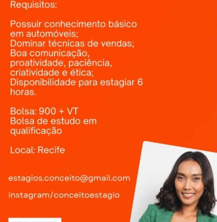 1 Vaga de emprego para Estagiário Área Comercial sem experiência na empresa Agência Conceito Estágio em 09/09