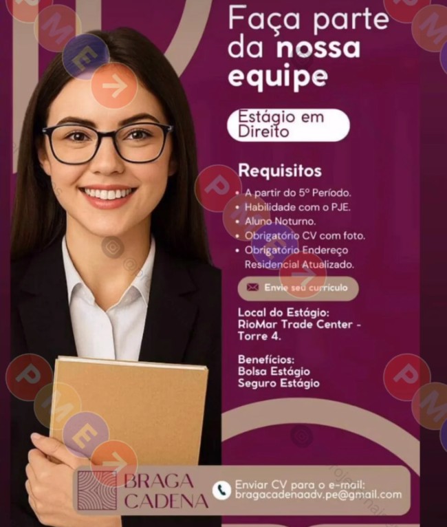 1 Vaga de emprego para Estágio De Direito sem experiência na empresa Braga Cadena em 22/09