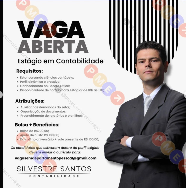 1 Vaga de emprego para Estágio De Contabilidade na empresa Escritório Silvestre e Santos em 25/09