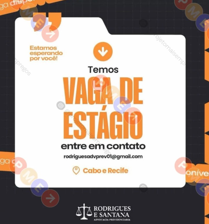 1 Vaga de emprego para Estágio na empresa Escritório Rodrigues e Santana em 25/09