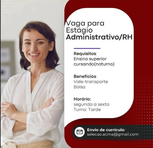 1 Vaga de emprego para Estágio sem experiência no Segmento administrativo RH em 12/09