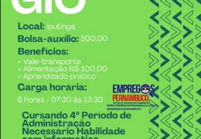 1 Vaga de emprego para Estágio sem experiência no Segmento administrativo em 08/09