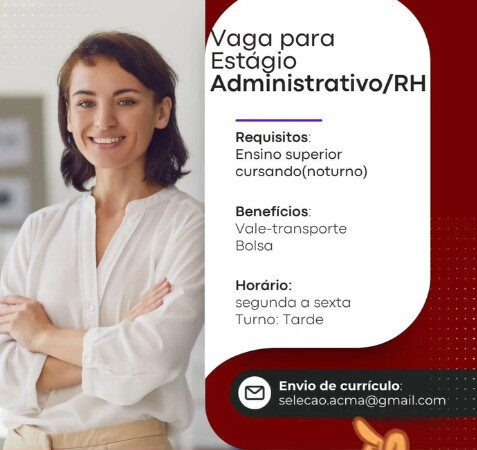 1 Vaga de emprego para Estágio no Segmento Administrativo RH em 11/09