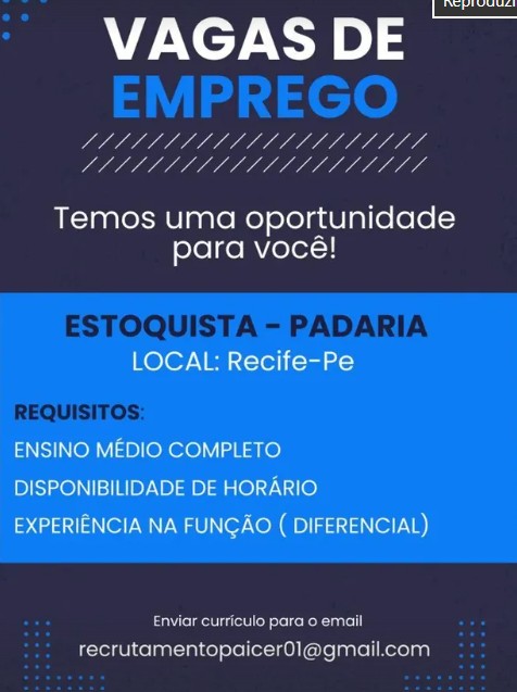 1 Vaga de emprego para Estoquista sem experiência no Segmento alimentício em 18/09