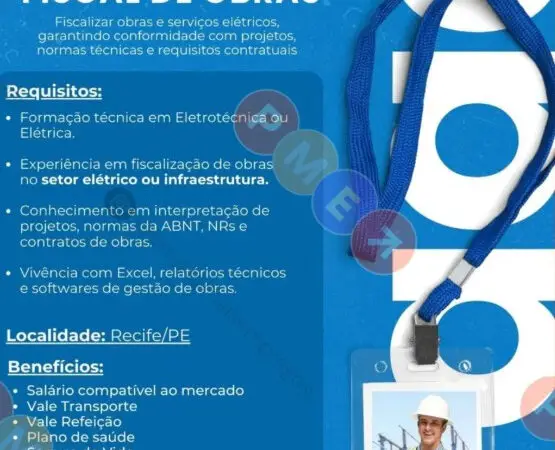1 Vaga de emprego para Fiscal De Obras na empresa Argos em 09/09