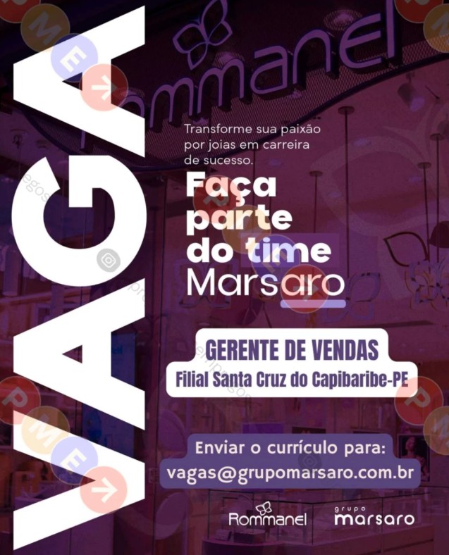 1 Vaga de emprego para Gerente De Vendas na empresa Grupo Marsaro em 27/09