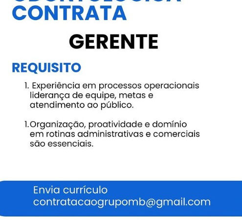1 Vaga de emprego para Gerente no Segmento de clínica odontológica em 10/09