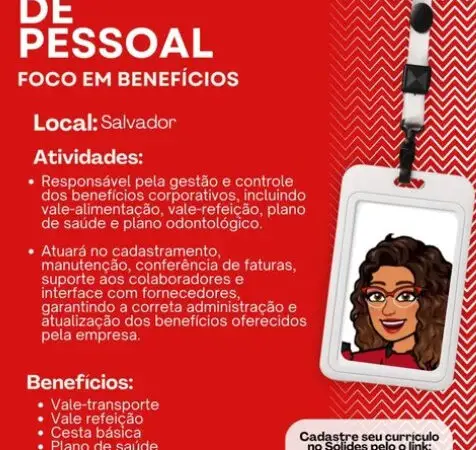 1 Vaga de emprego para Assistente De Pessoal na empresa Gráfico em 06/09