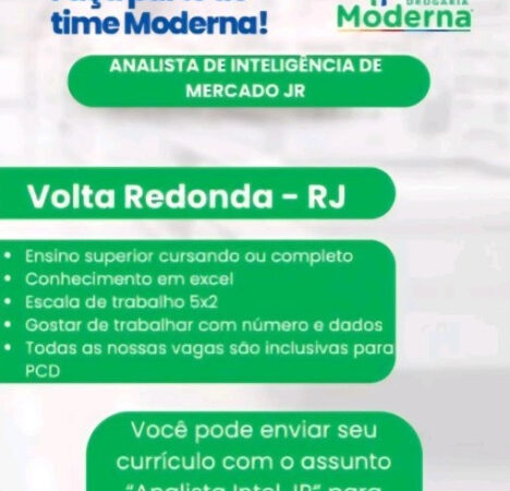 1 Vaga de emprego para Analista De Inteligência De Mercado Jr na empresa Drogaria Moderna em 06/09