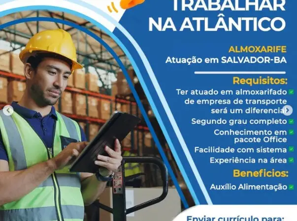1 Vaga de emprego para Almoxarife sem experiência na empresa ATLÂNTICO TRANSPORTES em 06/09