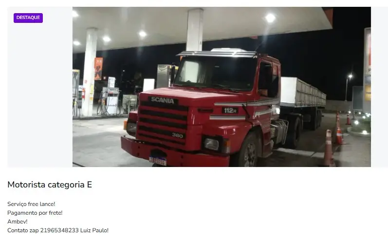 1 Vaga de emprego para Motorista Categoria E na empresa Ambev em 06/09