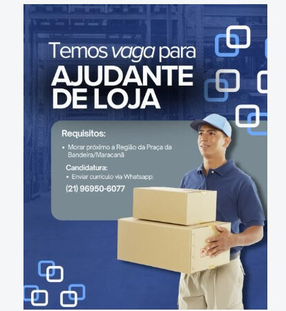 1 Vaga de emprego para Ajudante De Loja na Cidade rio de janeiro em 06/09
