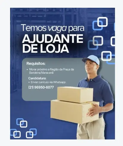 1 Vaga de emprego para Ajudante De Loja na Cidade rio de janeiro em 06/09