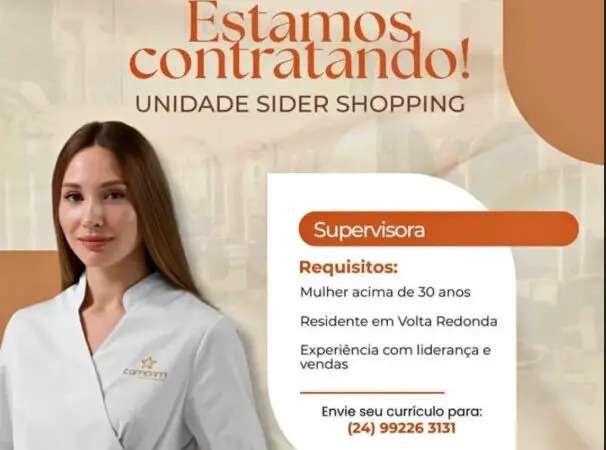 1 Vaga de emprego para Supervisora na empresa Camarim em 06/09