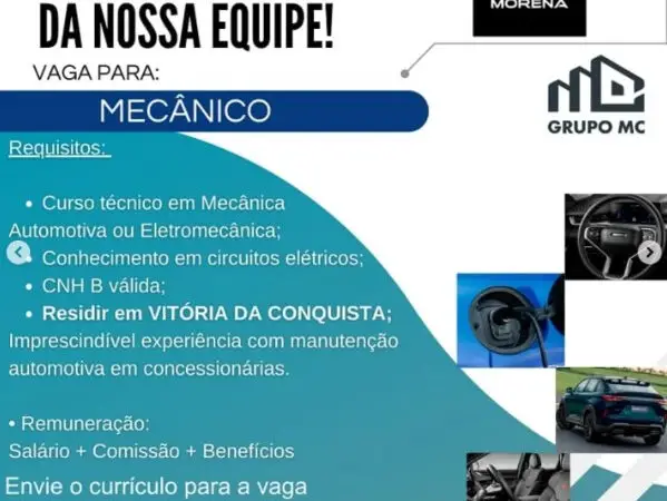1 Vaga de emprego para Mecânico na empresa Grupo MC em 06/09
