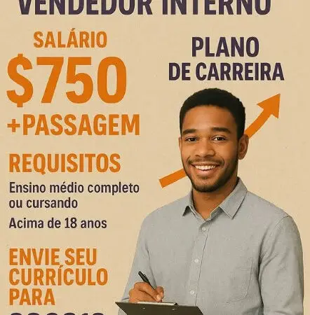 1 Vaga de emprego para Jovem Aprendiz sem experiência no Segmento de vendas internas em 08/09