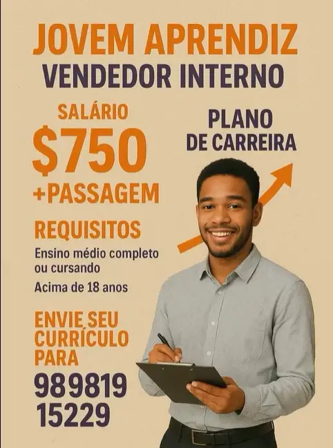 1 Vaga de emprego para Jovem Aprendiz sem experiência no Segmento comercial em 09/09
