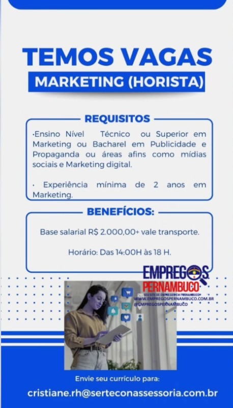 1 Vaga de emprego para Marketing na empresa Sertecon Assessoria em 23/09