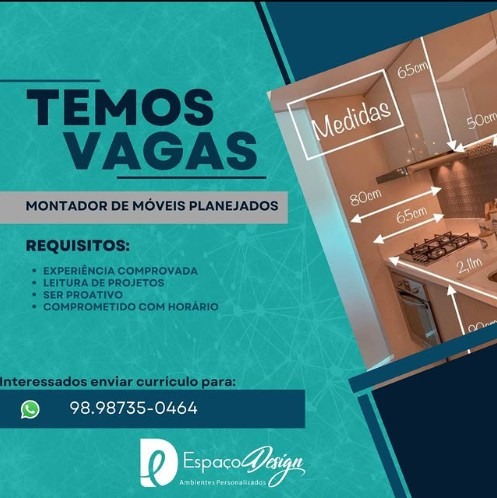 1 Vaga de emprego para Montador De Móveis na empresa Espaço Design em 12/09