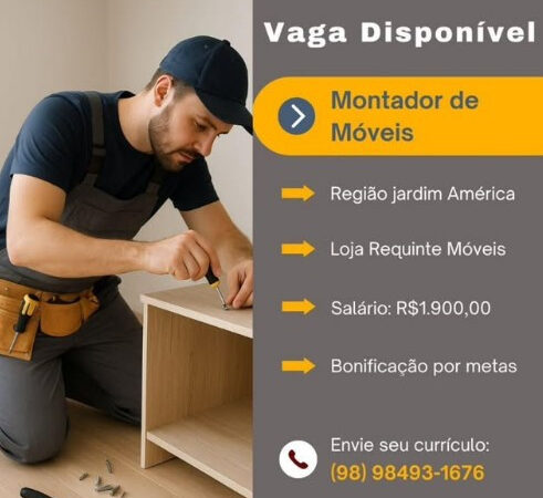1 Vaga de emprego para Montador no Segmento de móveis em 11/09