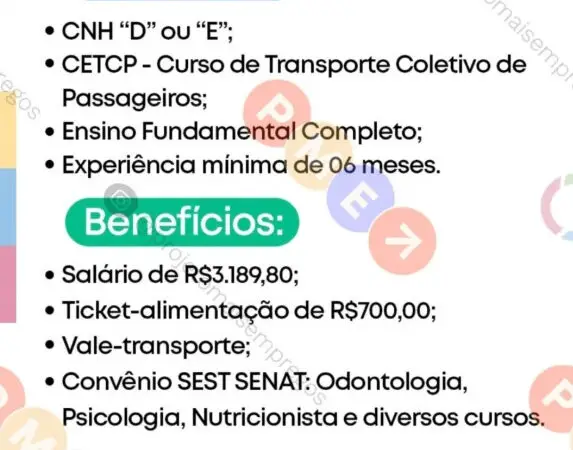 1 Vaga de emprego para Motorista na empresa CoNorte em 10/09