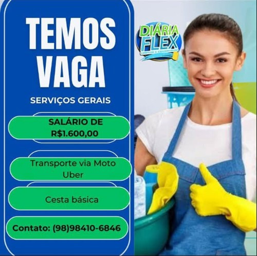 1 Vaga de emprego para Auxiliar De Serviços Gerais na empresa Diária Flex em 12/09