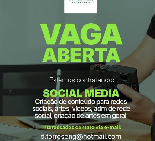 1 Vaga de emprego para Social Media na empresa D Torres em 12/09