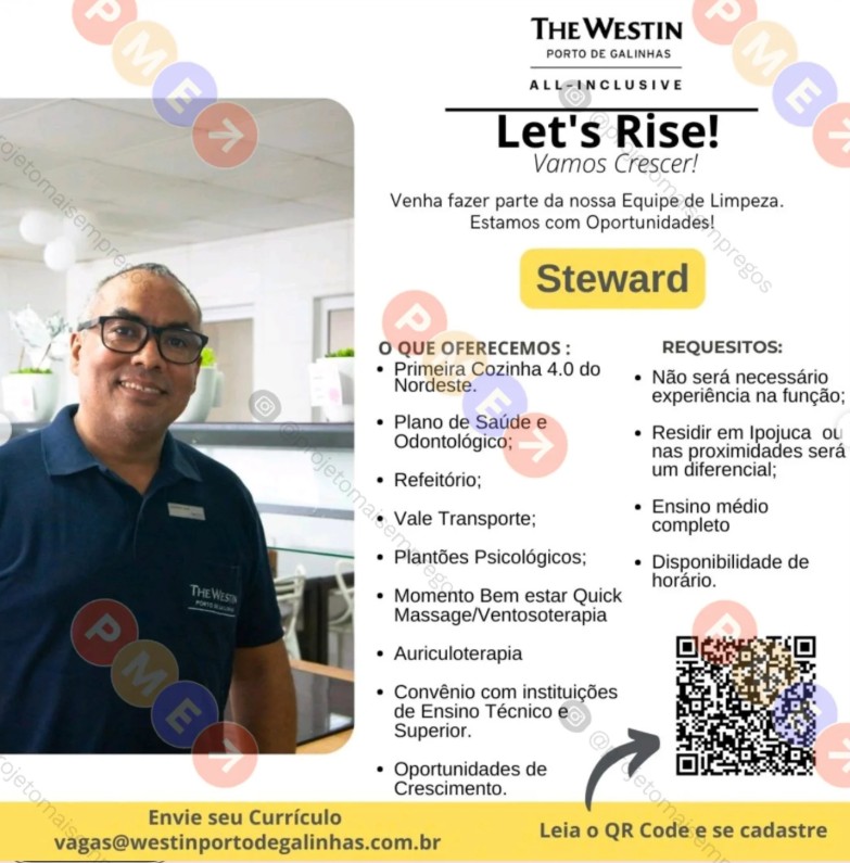 1 Vaga de emprego para Steward sem experiência na empresa Hotel The Westin em 24/09