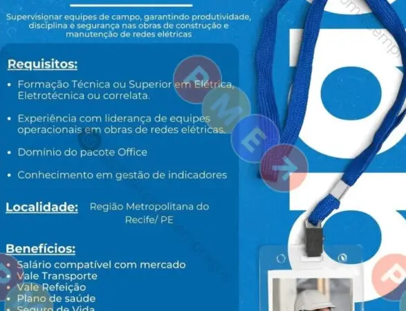 1 Vaga de emprego para Supervisor Operacional na empresa Argos em 10/09