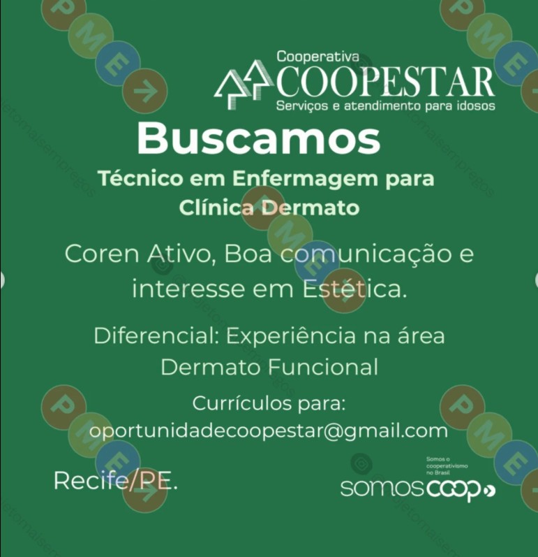 1 Vaga de emprego para Técnico De Enfermagem sem experiência na empresa COOPESTAR em 27/09