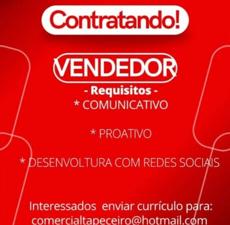 1 Vaga de emprego para Vendedor sem experiência na empresa Casa do Tapeceiro em 12/09
