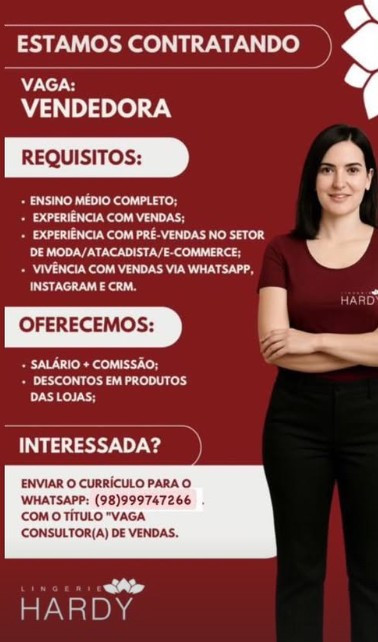 1 Vaga de emprego para Vendedor na empresa Hardy em 12/09