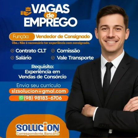 1 Vaga de emprego para Vendedor De Consignado na empresa Solucion em 12/09