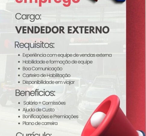1 Vaga de emprego para Vendedor Externo na empresa Nacional Veículos em 10/09