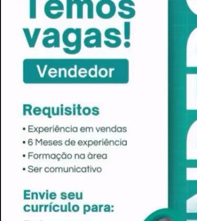 1 Vaga de emprego para Vendedor no Segmento comercial em 11/09